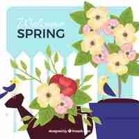 Free vector flat spring background