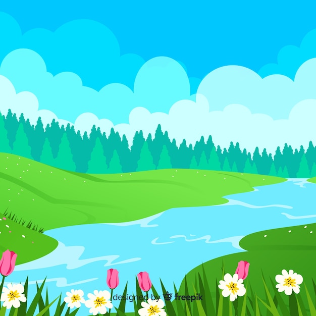 Free vector flat spring background