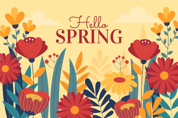 Free vector flat spring background