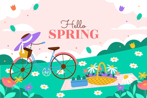 Vettore gratuito piatto spring background