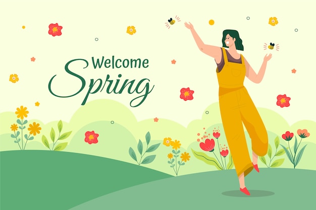 Free vector flat spring background