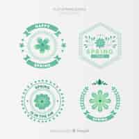 Free vector flat spring badge collection