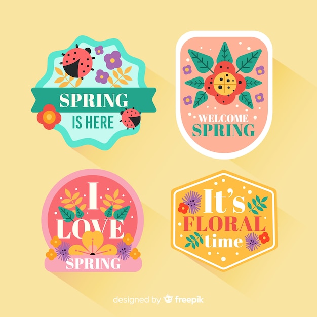 Flat spring badge collection