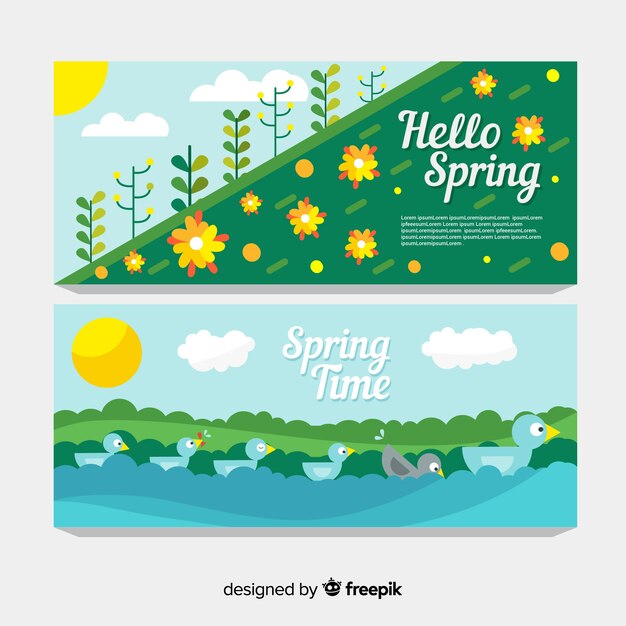 Flat spring banner