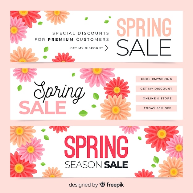 Free vector flat spring banner