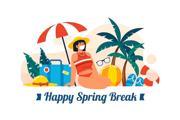 Flat spring break illustration