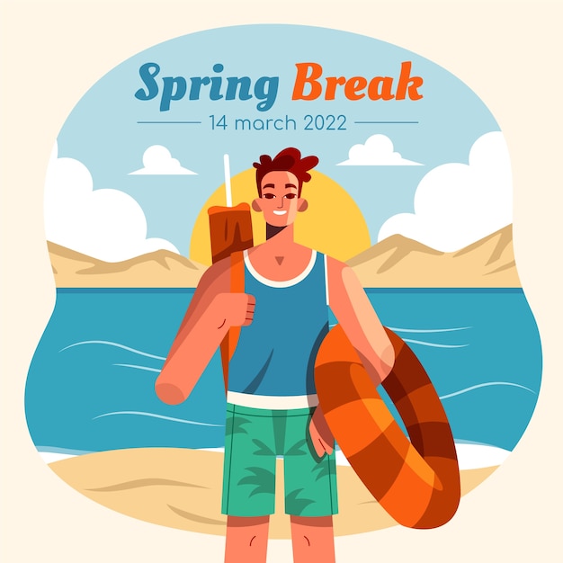 Free vector flat spring break illustration