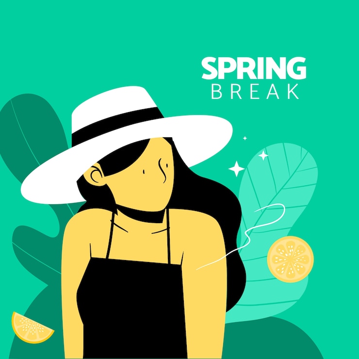 Free Vector flat spring break illustration
