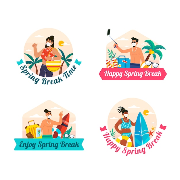 Flat spring break stamps collection