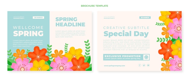 Free vector flat spring brochure template