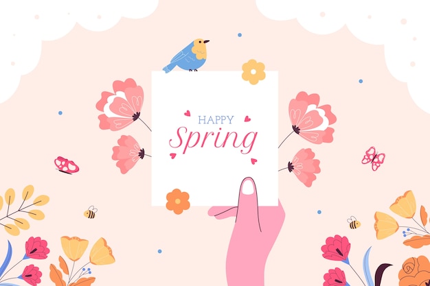 Free vector flat spring celebration background