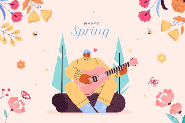 Free vector flat spring celebration background