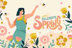 Free vector flat spring celebration background