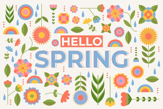 Free Vector flat spring colorful background
