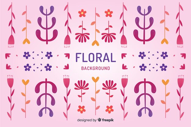 Flat spring floral background