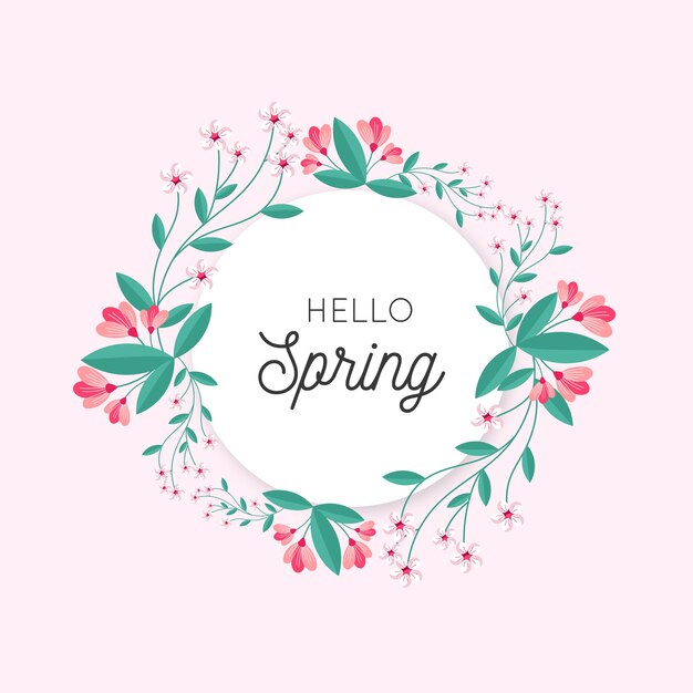 Flat spring floral frame concept