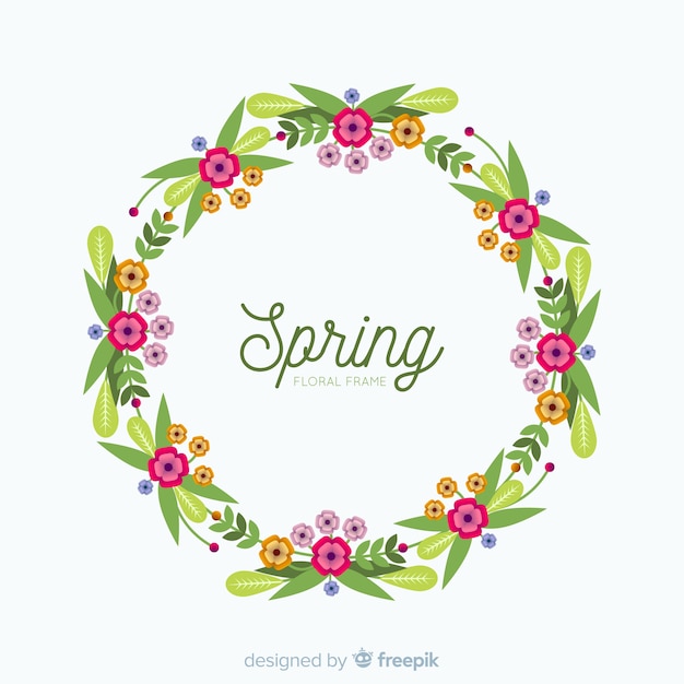 Free vector flat spring floral frame