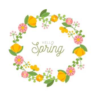 Flat spring floral frame