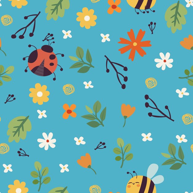 Flat spring floral pattern design