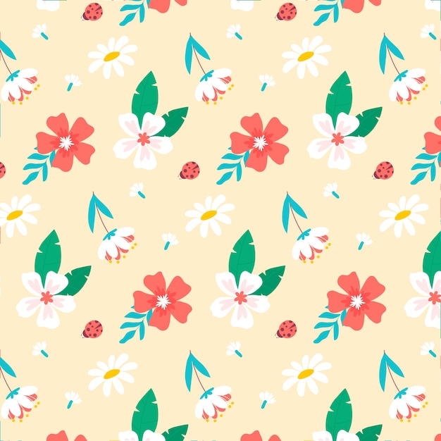 Flat spring floral pattern design