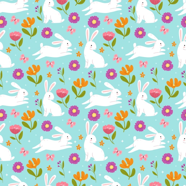 Free vector flat spring floral pattern design