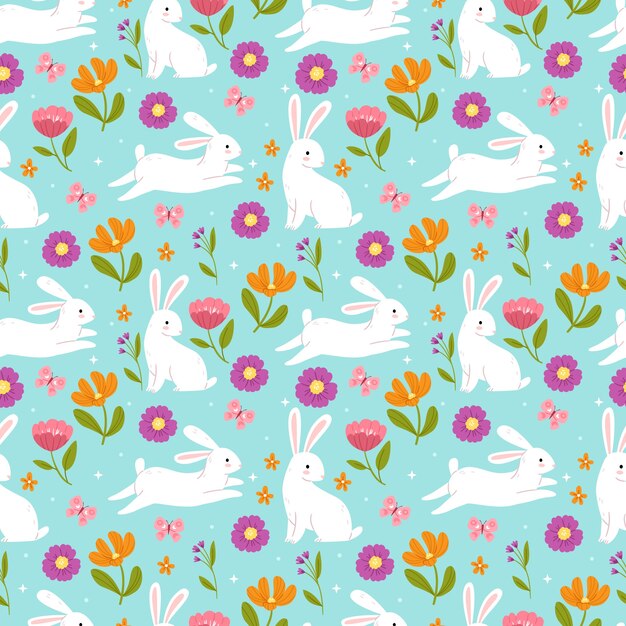 Flat spring floral pattern design