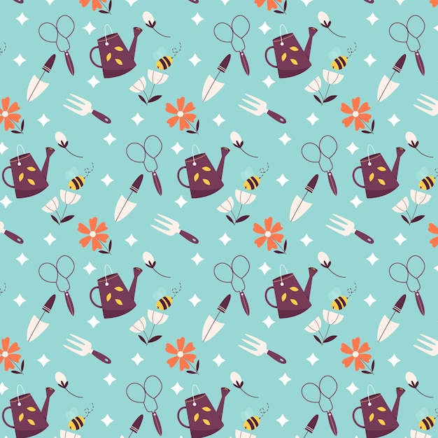 Free vector flat spring floral pattern design