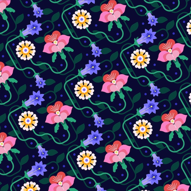 Flat spring floral pattern design