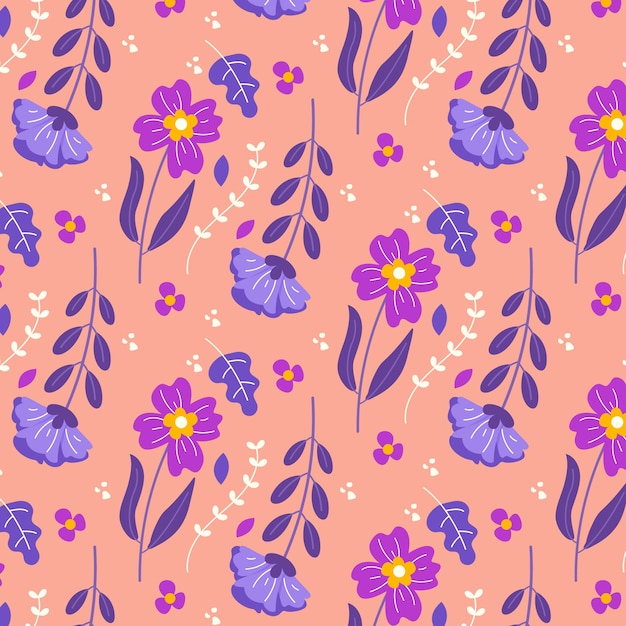 플랫 봄 꽃 패턴 디자인