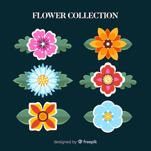 Flat spring flower collection