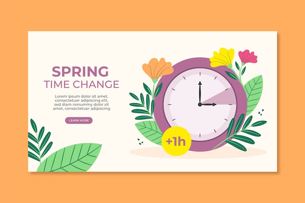 Flat spring forward horizontal banner