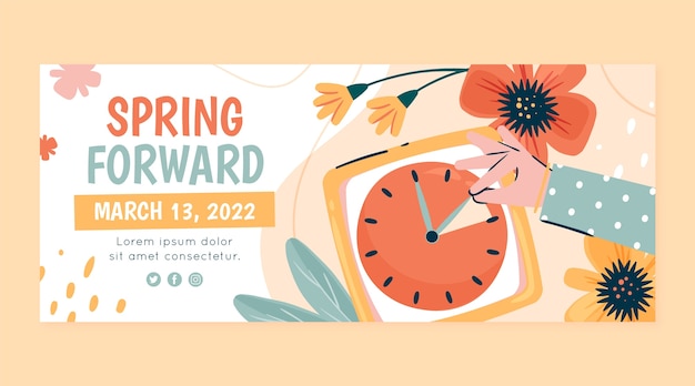 Flat spring forward horizontal banner