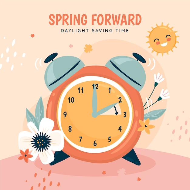 Free vector flat spring forward illustration