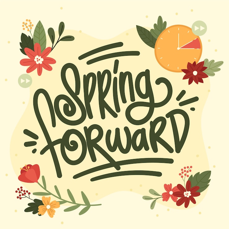 Free Vector flat spring forward lettering