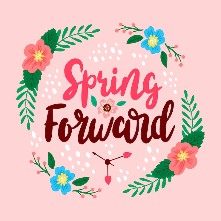Free Vector flat spring forward lettering