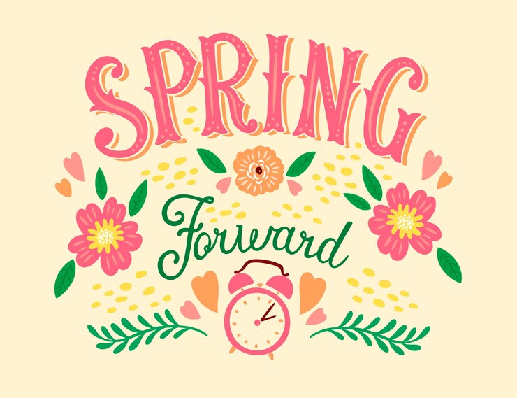 Free Vector flat spring forward lettering