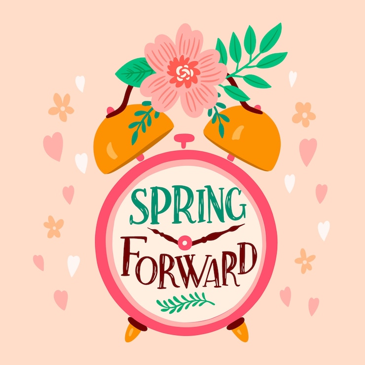 Free Vector flat spring forward lettering