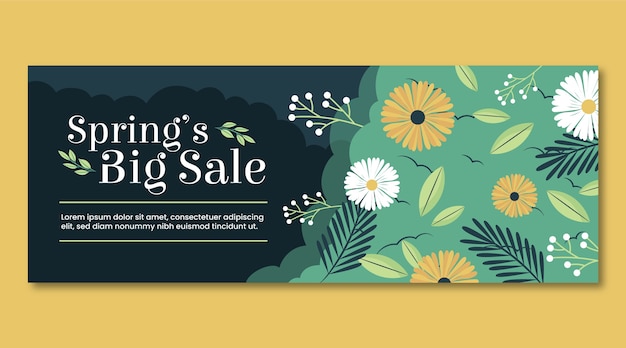 Flat spring horizontal sale banner