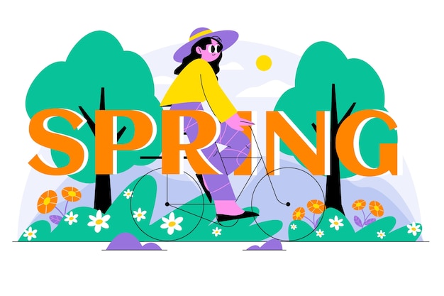 Free vector flat spring illustration