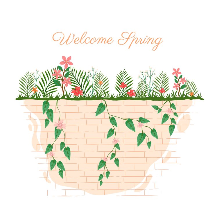 무료 Vector 평평한 봄 그림