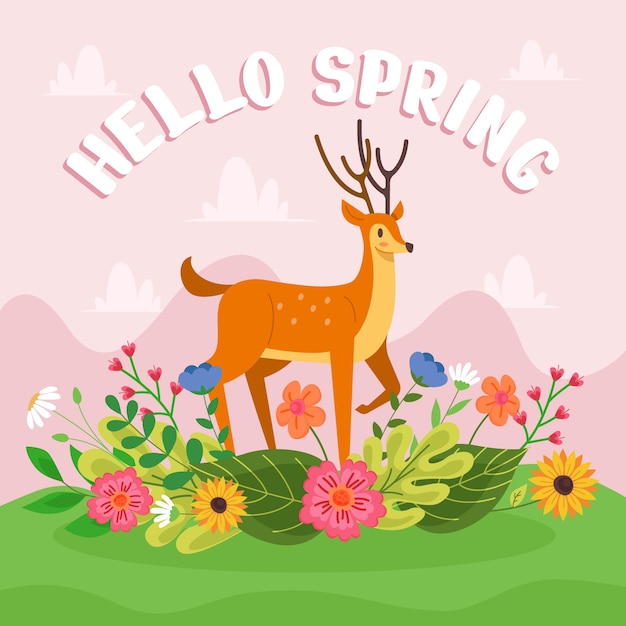 Free vector flat spring illustration