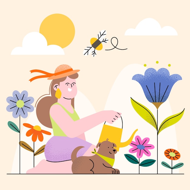 Free vector flat spring illustration