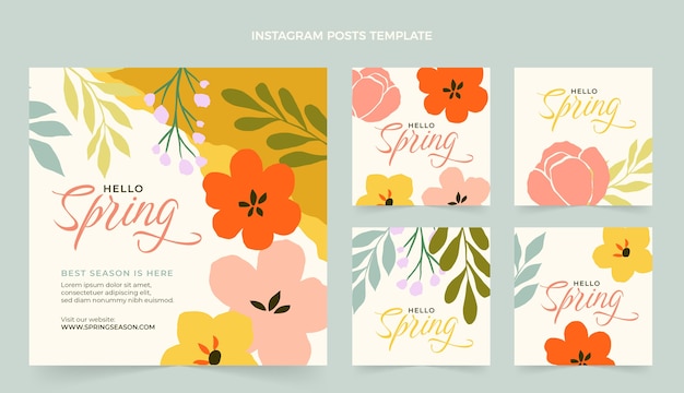 Flat spring instagram posts collection
