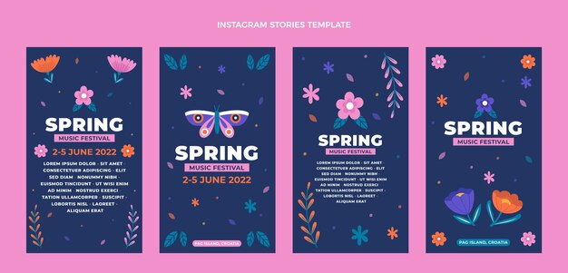 Flat spring instagram stories collection