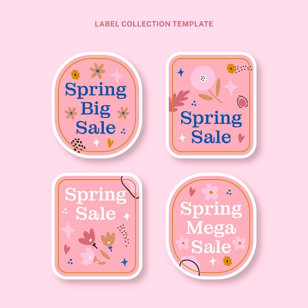 Flat spring labels collection