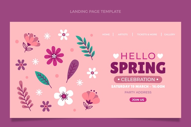 Flat spring landing page template