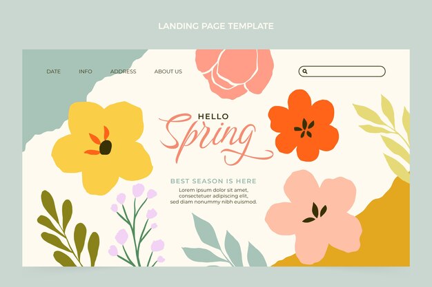 Free Vector flat spring landing page template