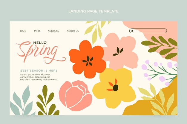 Free Vector flat spring landing page template