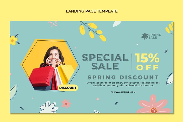 Flat spring landing page template