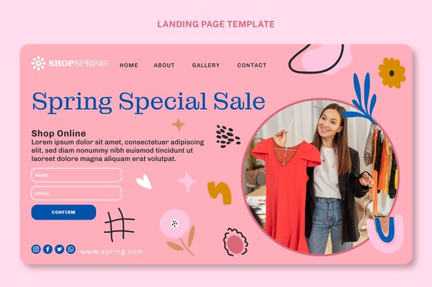 Flat spring landing page template